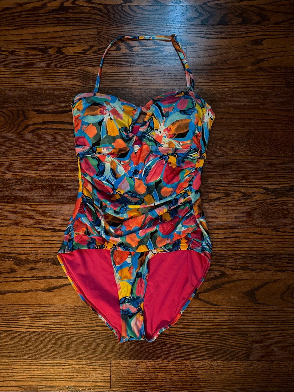 Anne Cole Colorful Floral One-Piece Swimsuit - Multicolor Sz 10 - Picture 3 of 4
